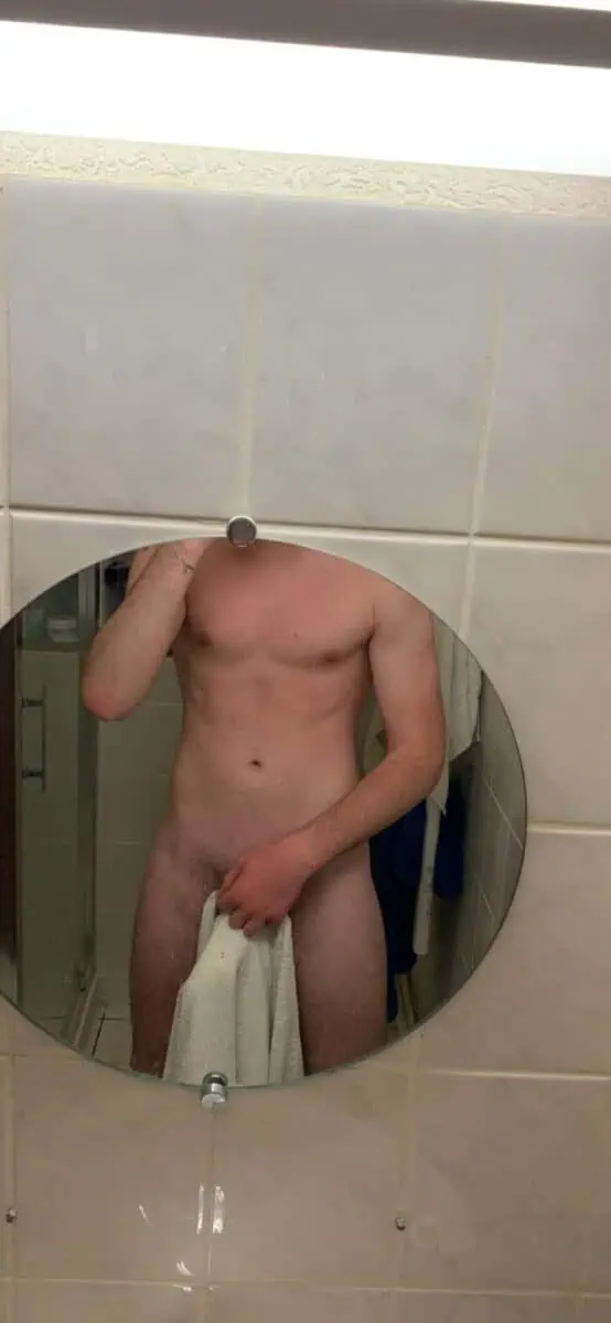 nude man after his shower