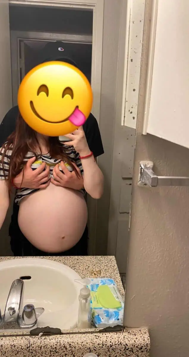 sexy pregnant woman with her husband